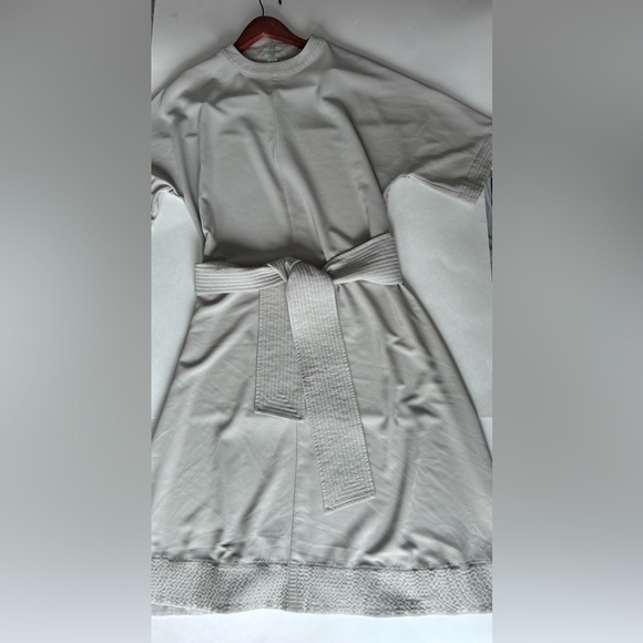 Oak + Fort belt wrap midi beige neutral round neck midi dress - Picture 4 of 12